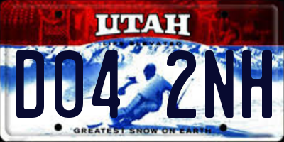 UT license plate D042NH