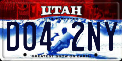 UT license plate D042NY