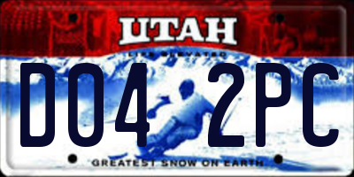 UT license plate D042PC