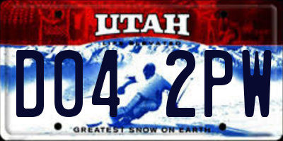 UT license plate D042PW