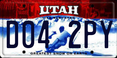 UT license plate D042PY