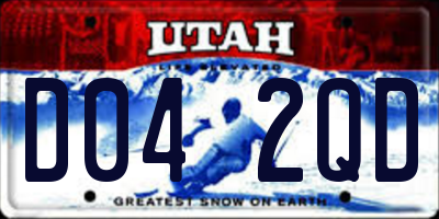 UT license plate D042QD
