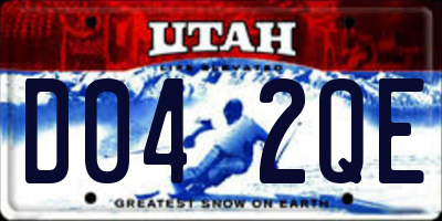 UT license plate D042QE