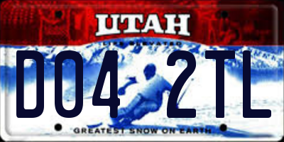 UT license plate D042TL