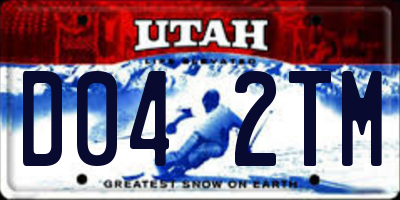 UT license plate D042TM