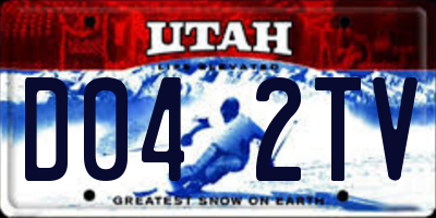 UT license plate D042TV