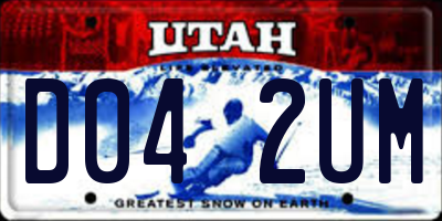 UT license plate D042UM