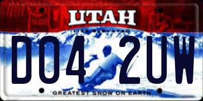 UT license plate D042UW