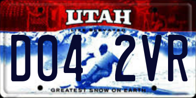 UT license plate D042VR