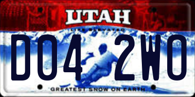 UT license plate D042WO