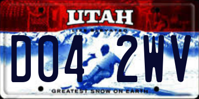 UT license plate D042WV