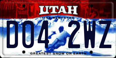 UT license plate D042WZ