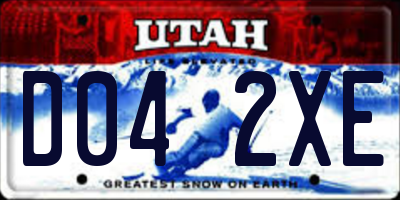 UT license plate D042XE
