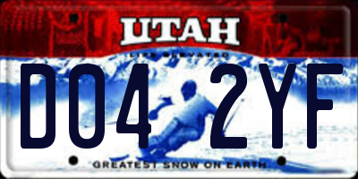 UT license plate D042YF