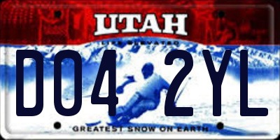 UT license plate D042YL