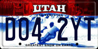 UT license plate D042YT