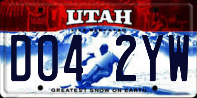 UT license plate D042YW