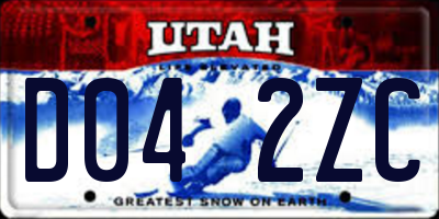 UT license plate D042ZC