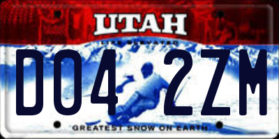 UT license plate D042ZM