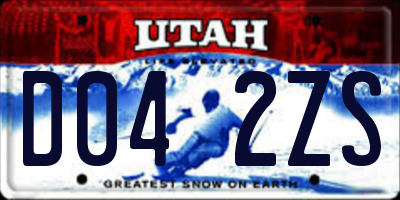 UT license plate D042ZS