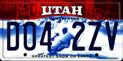 UT license plate D042ZV