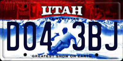 UT license plate D043BJ