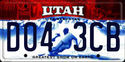 UT license plate D043CB
