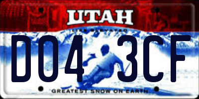 UT license plate D043CF