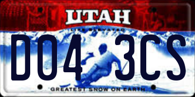 UT license plate D043CS