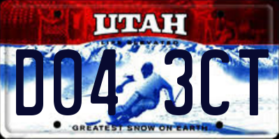 UT license plate D043CT
