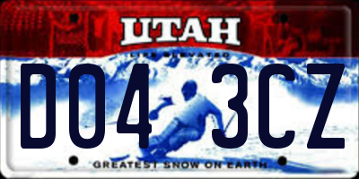 UT license plate D043CZ