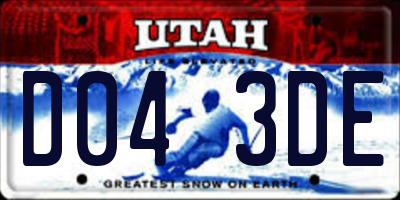 UT license plate D043DE