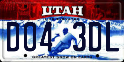 UT license plate D043DL