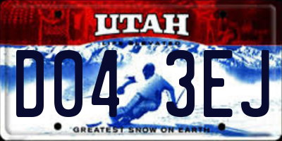 UT license plate D043EJ