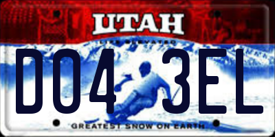 UT license plate D043EL