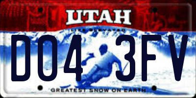 UT license plate D043FV