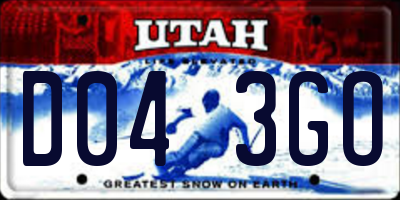 UT license plate D043GO