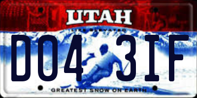 UT license plate D043IF