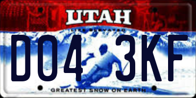 UT license plate D043KF