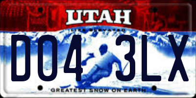 UT license plate D043LX