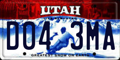 UT license plate D043MA