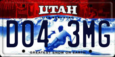 UT license plate D043MG