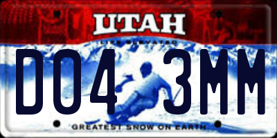 UT license plate D043MM