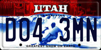 UT license plate D043MN