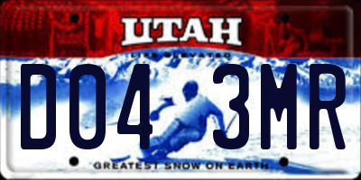 UT license plate D043MR