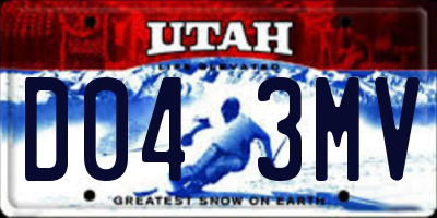 UT license plate D043MV