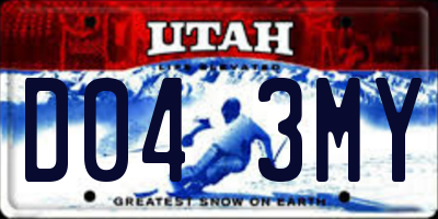 UT license plate D043MY