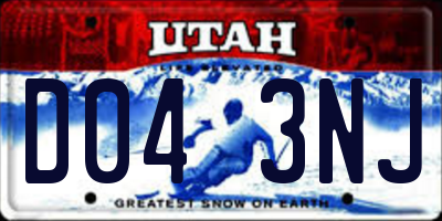 UT license plate D043NJ
