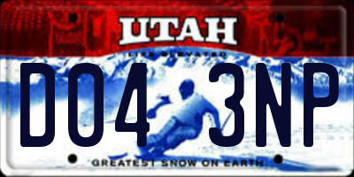 UT license plate D043NP