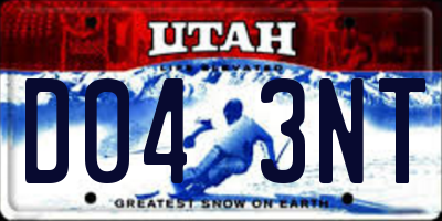 UT license plate D043NT